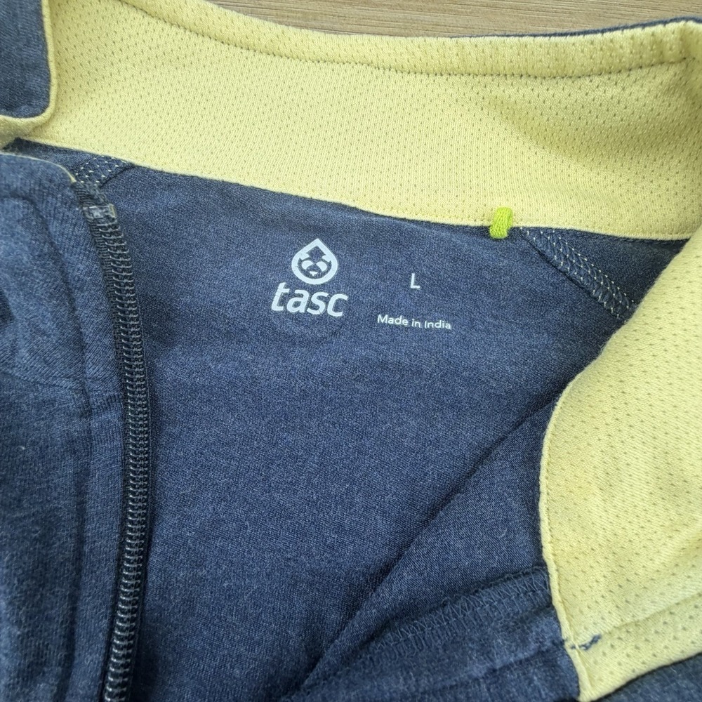 Tasc Performance‎ 1/4 Pullover Men's large Bamboo Cotton Stretch Navy Blue Golf - Picture 2 of 7
